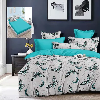 Lenjerie finet 6 piese cu husa - 160x200 si 180x200 (hf6p244) imagine