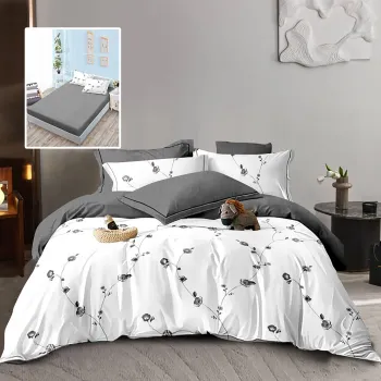 Lenjerie finet 6 piese cu husa - 160x200 si 180x200 (hf6p248) imagine