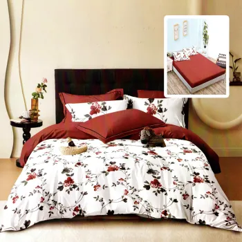 Lenjerie finet 6 piese cu husa - 160x200 si 180x200 (hf6p252) imagine