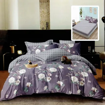 Lenjerie finet 6 piese cu husa - 160x200 si 180x200 (hf6p253) imagine