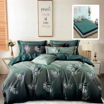 Lenjerie finet 6 piese cu husa - 160x200 si 180x200 (hf6p254) imagine