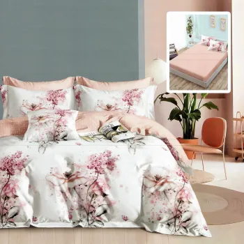 Lenjerie finet 6 piese cu husa - 160x200 si 180x200 (hf6p258) imagine