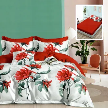 Lenjerie finet 6 piese cu husa - 160x200 si 180x200 (hf6p260) imagine