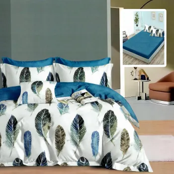 Lenjerie finet 6 piese cu husa - 160x200 si 180x200 (hf6p261) imagine