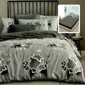 Lenjerie finet 6 piese cu husa - 160x200 si 180x200 (hf6p262) imagine