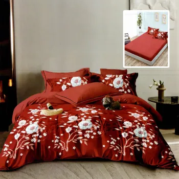 Lenjerie finet 6 piese cu husa - 160x200 si 180x200 (hf6p264) imagine