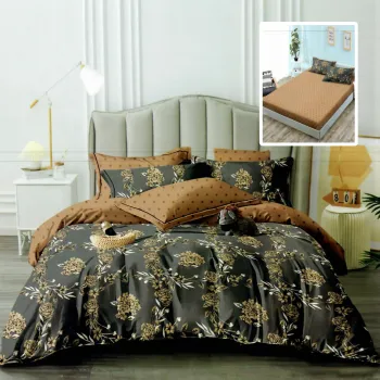 Lenjerie finet 6 piese cu husa - 160x200 si 180x200 (hf6p269) imagine