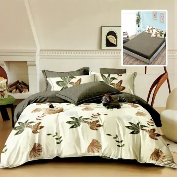 Lenjerie finet 6 piese cu husa - 160x200 si 180x200 (hf6p271) imagine