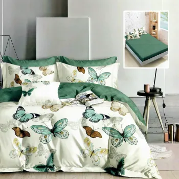 Lenjerie finet 6 piese cu husa - 160x200 si 180x200 (hf6p272) imagine