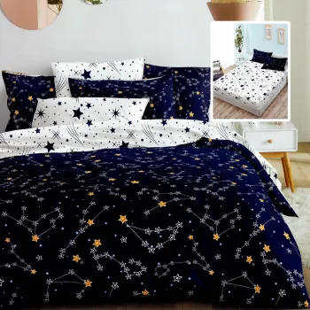 Lenjerie finet 6 piese cu husa - 160x200 si 180x200 (hf6p273) imagine