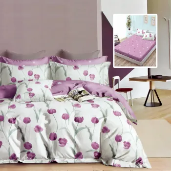 Lenjerie finet 6 piese cu husa - 160x200 si 180x200 (hf6p274) imagine