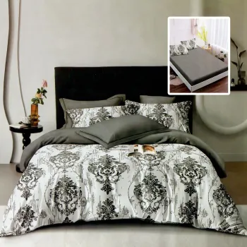 Lenjerie finet 6 piese cu husa - 160x200 si 180x200 (hf6p276) imagine