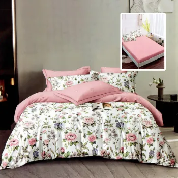 Lenjerie finet 6 piese cu husa - 160x200 si 180x200 (hf6p278) imagine