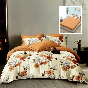 Lenjerie finet 6 piese cu husa - 160x200 si 180x200 (hf6p283) imagine