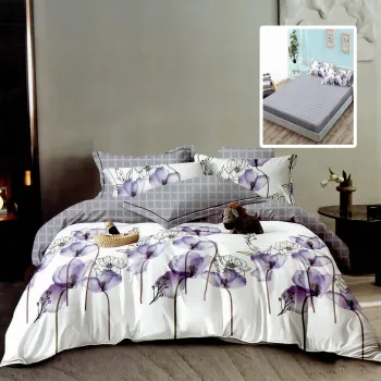 Lenjerie finet 6 piese cu husa - 160x200 si 180x200 (hf6p286) imagine