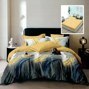 Lenjerie finet 6 piese cu husa - 160x200 si 180x200 (hf6p288) imagine