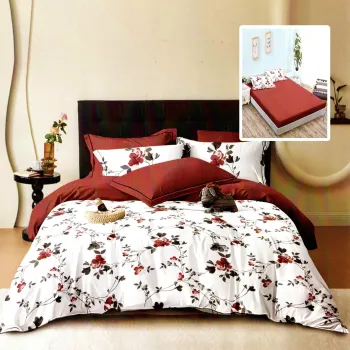 Lenjerie finet 6 piese cu husa - 160x200 si 180x200 (hf6p292) imagine