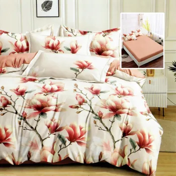 Lenjerie finet 6 piese cu husa - 160x200 si 180x200 (hf6p298) imagine