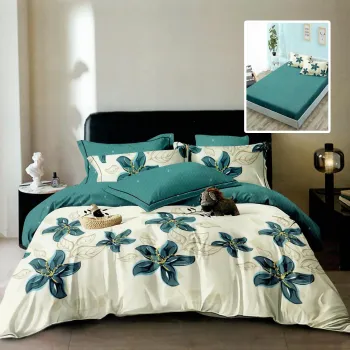 Lenjerie finet 6 piese cu husa - 160x200 si 180x200 (hf6p306) imagine