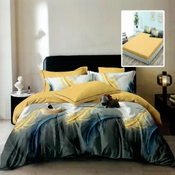 Lenjerie finet 6 piese cu husa - 160x200 si 180x200 (hf6p307) imagine