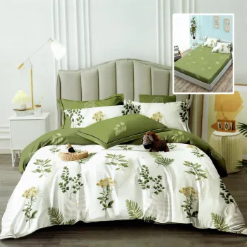 Lenjerie finet 6 piese cu husa - 160x200 si 180x200 (hf6p308) imagine