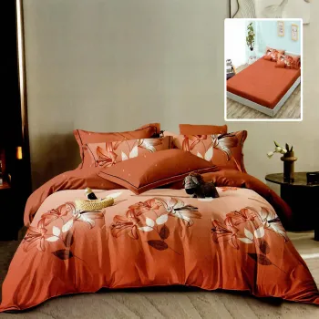 Lenjerie finet 6 piese cu husa - 160x200 si 180x200 (hf6p309) imagine