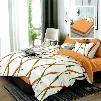 Lenjerie finet 6 piese cu husa - 160x200 si 180x200 (hf6p312) imagine