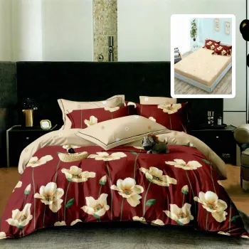 Lenjerie finet 6 piese cu husa - 160x200 si 180x200 (hf6p3121) imagine