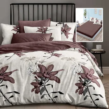 Lenjerie finet 6 piese cu husa - 160x200 si 180x200 (hf6p315) imagine