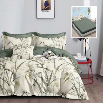 Lenjerie finet 6 piese cu husa - 160x200 si 180x200 (hf6p317) imagine