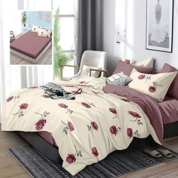 Lenjerie finet 6 piese cu husa - 160x200 si 180x200 (hf6p322) imagine