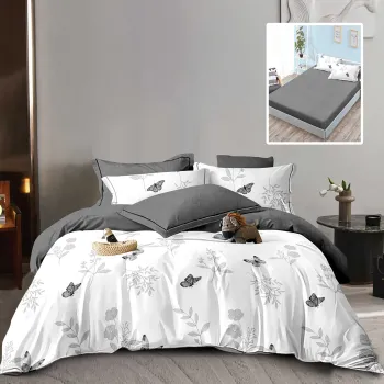 Lenjerie finet 6 piese cu husa - 160x200 si 180x200 (hf6p323) imagine