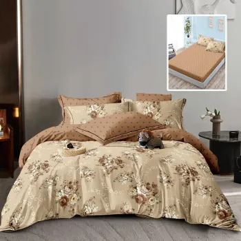 Lenjerie finet 6 piese cu husa - 160x200 si 180x200 (hf6p325) imagine