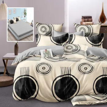 Lenjerie finet 6 piese cu husa - 160x200 si 180x200 (hf6p326) imagine