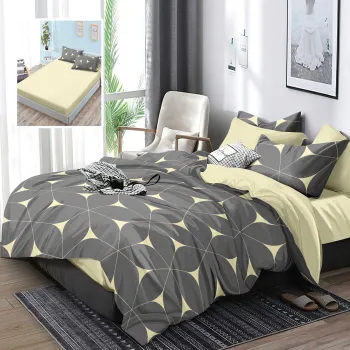 Lenjerie finet 6 piese cu husa - 160x200 si 180x200 (hf6p328) imagine