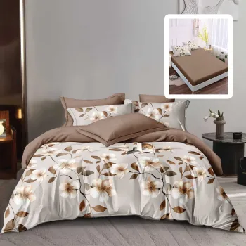 Lenjerie finet 6 piese cu husa - 160x200 si 180x200 (olive-vh) imagine