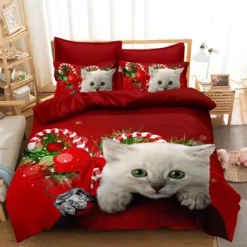 Lenjerie pat finet 3d 6 piese craciun f-xmas5 imagine