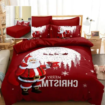 Lenjerie pat finet 3d 6 piese craciun f-xmas51 imagine