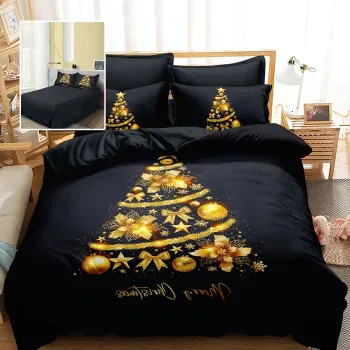 Lenjerie pat finet 3d 6 piese craciun f-xmas52 imagine