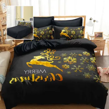 Lenjerie pat finet 3d 6 piese craciun f-xmas53 imagine