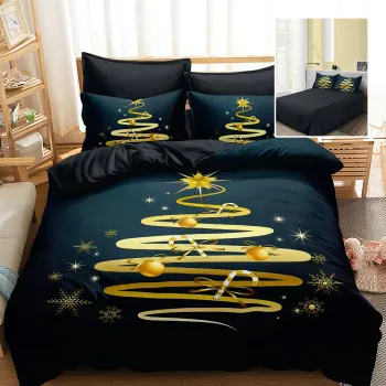 Lenjerie pat finet 3d 6 piese craciun f-xmas54 imagine