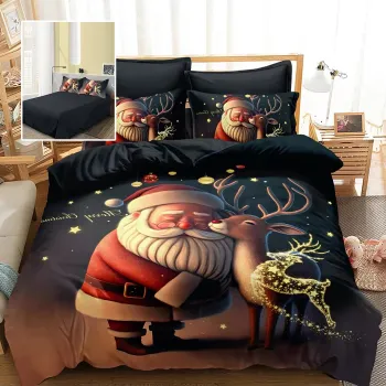 Lenjerie pat finet 3d 6 piese craciun f-xmas55 imagine