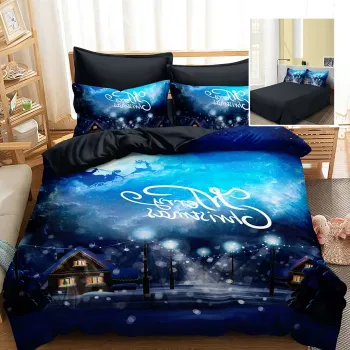 Lenjerie pat finet 3d 6 piese craciun f-xmas56 imagine