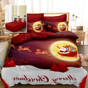 Lenjerie pat finet 3d 6 piese craciun f-xmas57 imagine