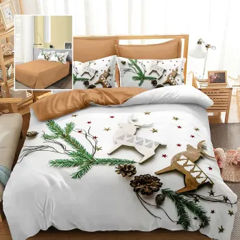 Lenjerie pat finet 3d 6 piese craciun f-xmas58 imagine