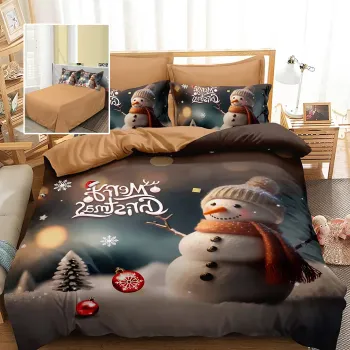 Lenjerie pat finet 3d 6 piese craciun f-xmas59 imagine