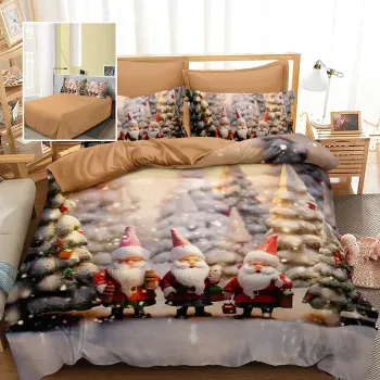 Lenjerie pat finet 3d 6 piese craciun f-xmas60 imagine