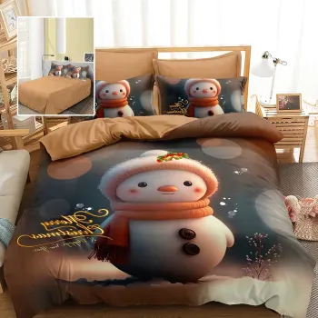 Lenjerie pat finet 3d 6 piese craciun f-xmas61 imagine