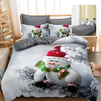 Lenjerie pat finet 3d 6 piese craciun f-xmas62 imagine