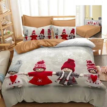 Lenjerie pat finet 3d 6 piese craciun f-xmas65 imagine